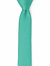 Front View Thumbnail - Pantone Turquoise Matte Satin Narrow Ties by After Six