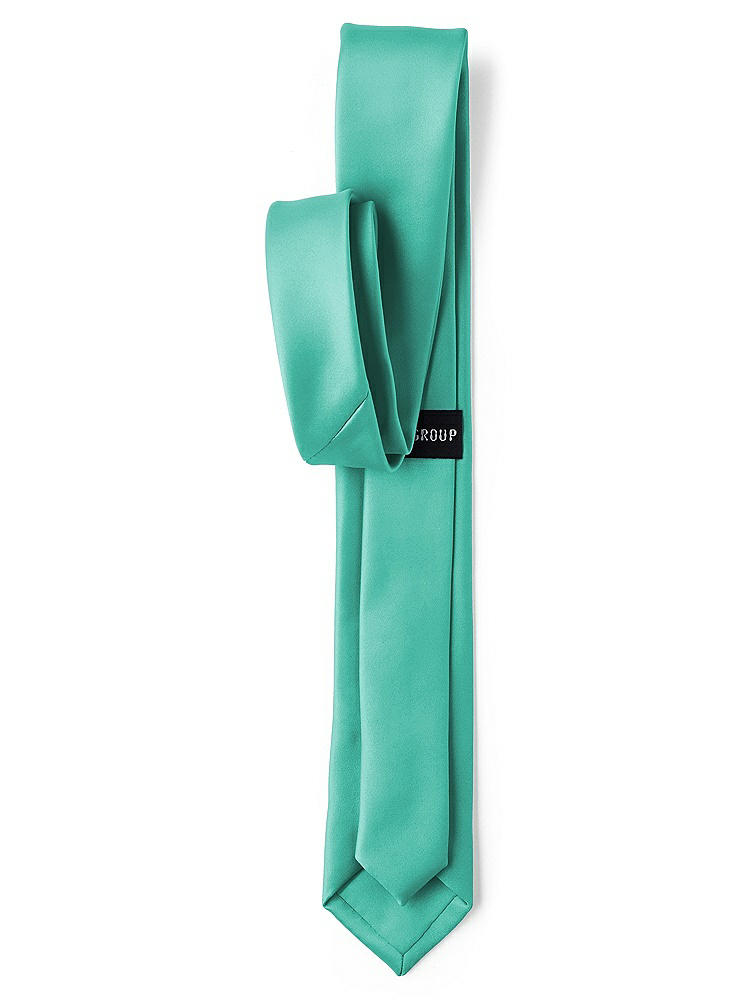 Back View - Pantone Turquoise Matte Satin Narrow Ties by After Six