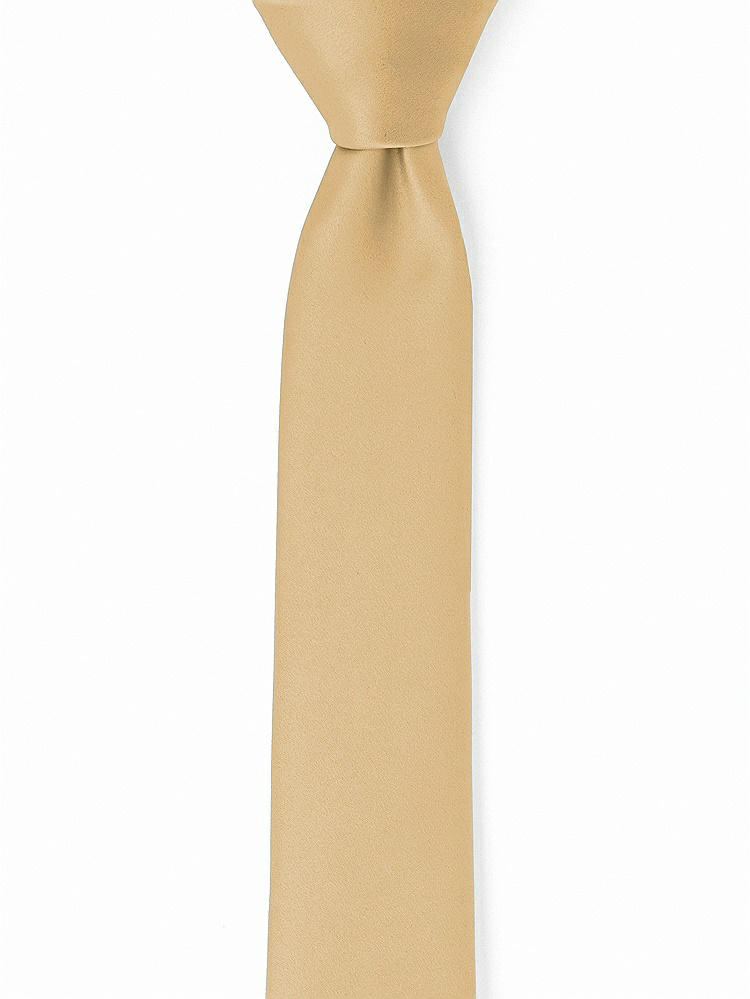 Front View - Venetian Gold Matte Satin Narrow Ties by After Six
