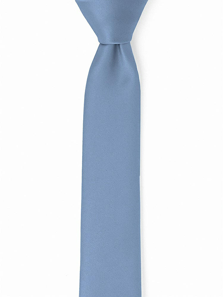 Front View - Windsor Blue Matte Satin Narrow Ties by After Six
