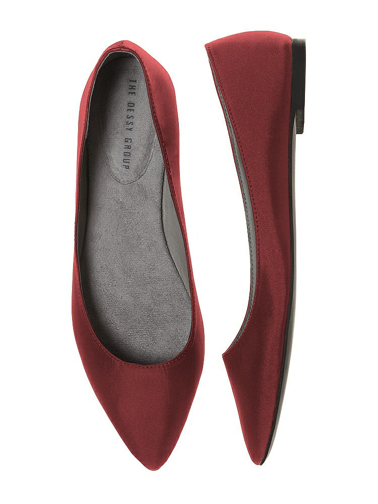 Front View - Lola Red Chelsea Satin Ballet Wedding Flats