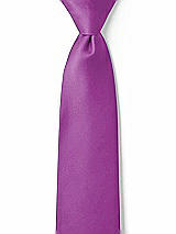 Front View Thumbnail - Orchid Matte Satin Boy's 14" Zip Necktie by After Six