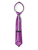 Rear View Thumbnail - Orchid Matte Satin Boy's 14" Zip Necktie by After Six