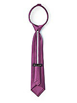 Rear View Thumbnail - Radiant Orchid Matte Satin Boy's 14" Zip Necktie by After Six
