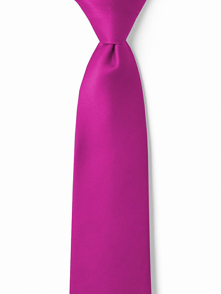 Front View - American Beauty Matte Satin Boy's 14" Zip Necktie by After Six