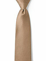 Front View Thumbnail - Cappuccino Matte Satin Boy's 14" Zip Necktie by After Six