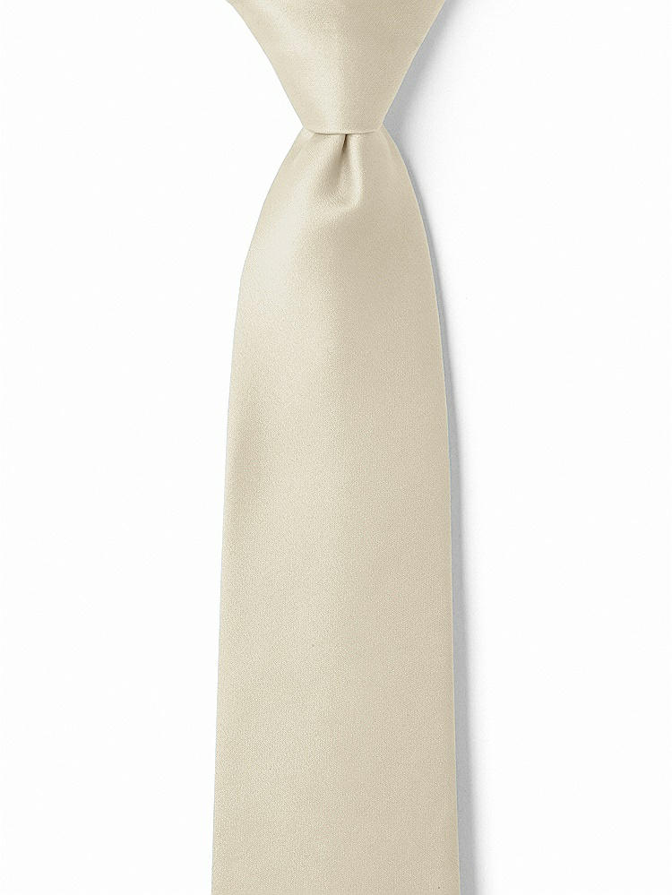 Front View - Champagne Matte Satin Boy's 14" Zip Necktie by After Six
