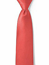 Front View Thumbnail - Perfect Coral Matte Satin Boy's 14" Zip Necktie by After Six