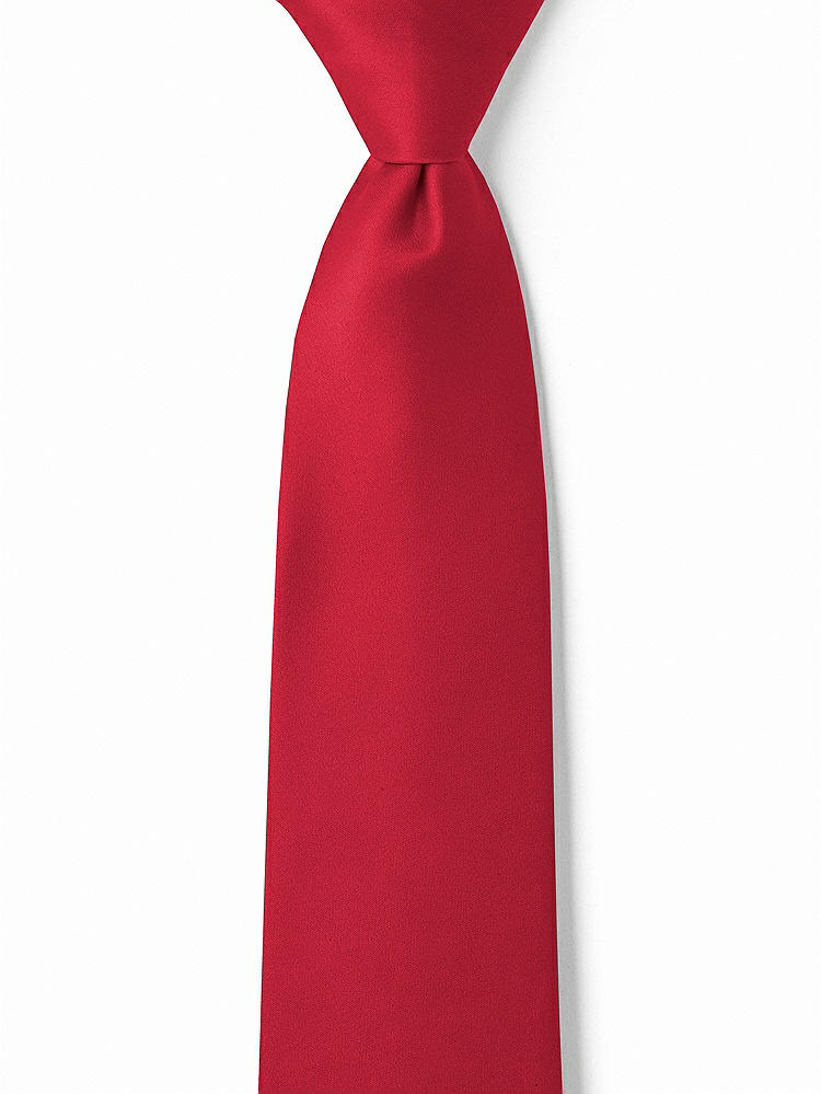 Front View - Flame Matte Satin Boy's 14" Zip Necktie by After Six