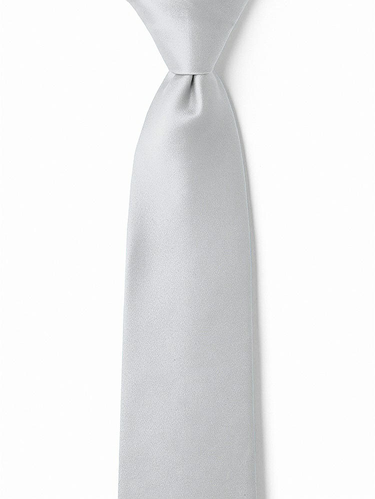 Front View - Frost Matte Satin Boy's 14" Zip Necktie by After Six