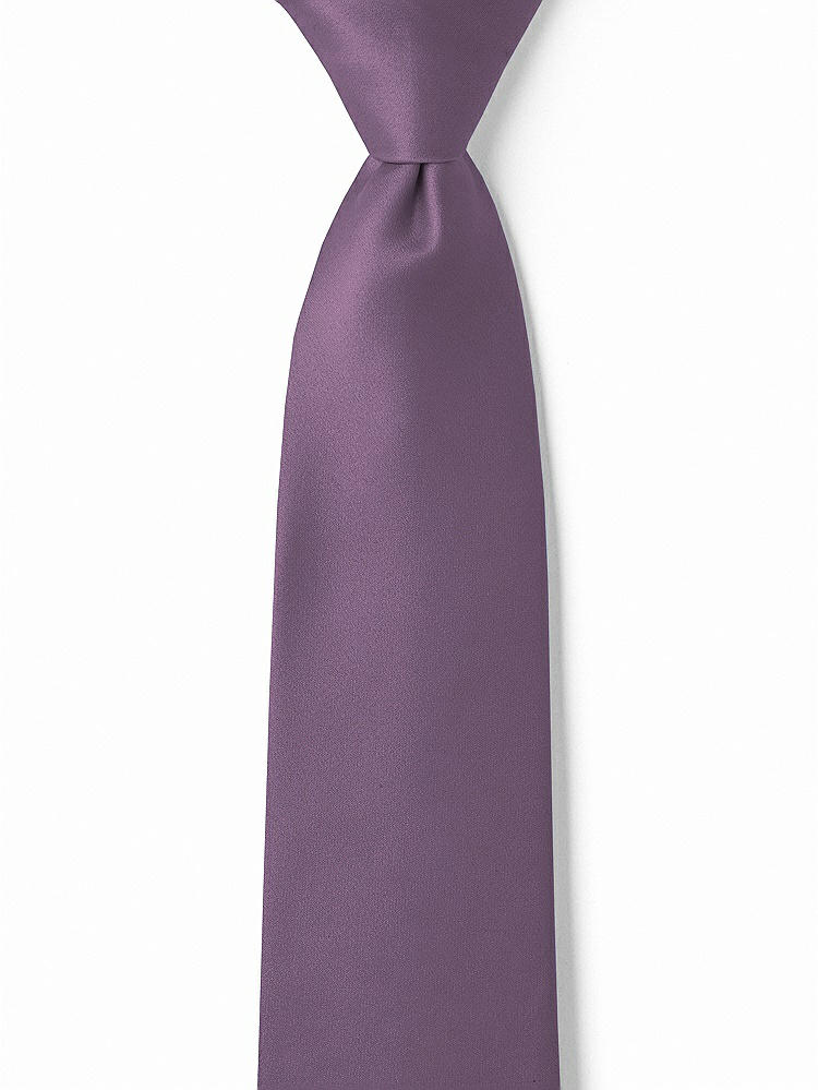 Front View - Smashing Matte Satin Boy's 14" Zip Necktie by After Six