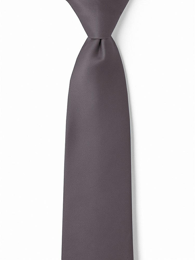 Front View - Stormy Matte Satin Boy's 14" Zip Necktie by After Six
