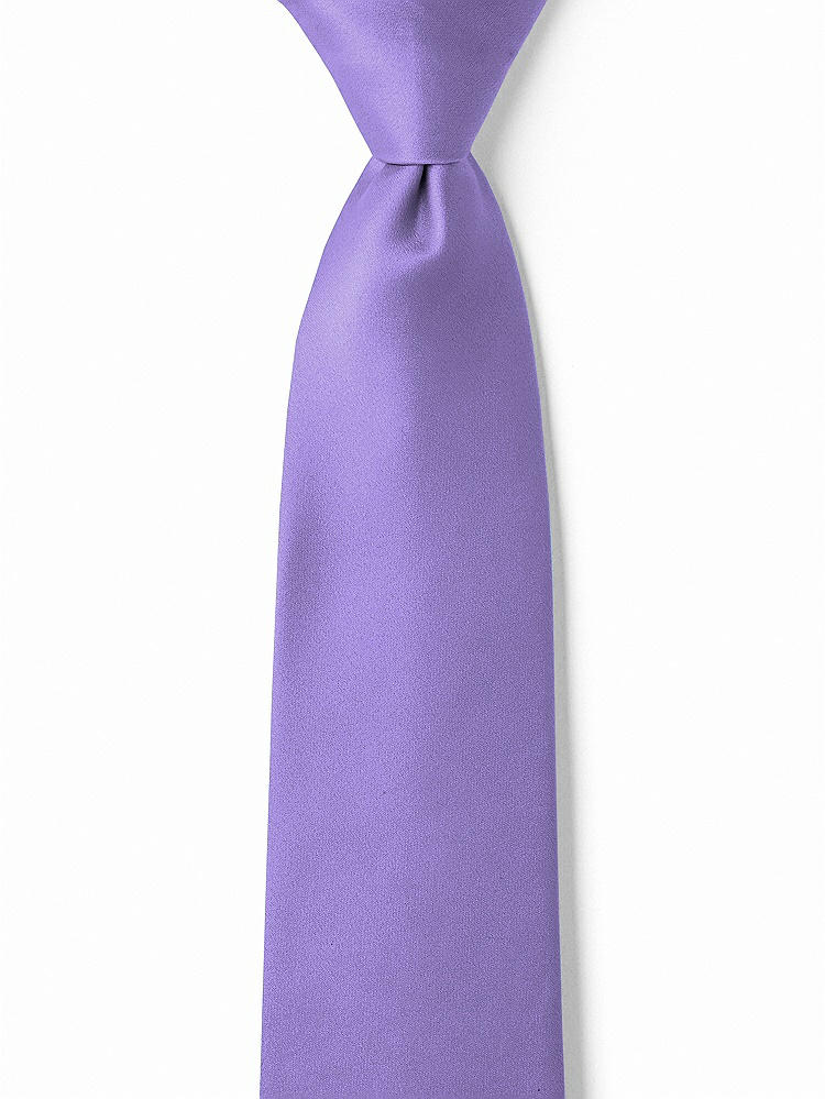 Front View - Tahiti Matte Satin Boy's 14" Zip Necktie by After Six
