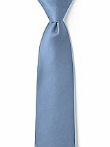 Front View Thumbnail - Windsor Blue Matte Satin Boy's 14" Zip Necktie by After Six