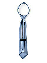 Rear View Thumbnail - Windsor Blue Matte Satin Boy's 14" Zip Necktie by After Six