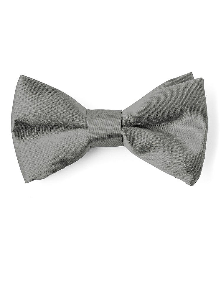 Front View - Charcoal Gray Matte Satin Boy's Clip Bow Tie by After Six