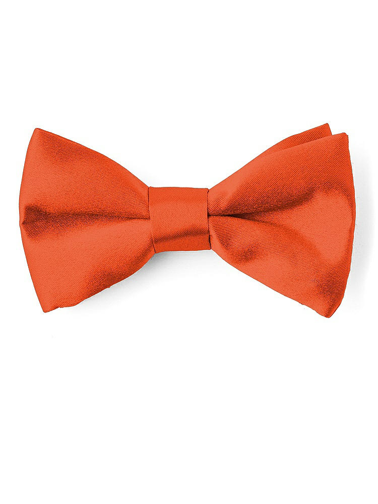 Front View - Tangerine Tango Matte Satin Boy's Clip Bow Tie by After Six