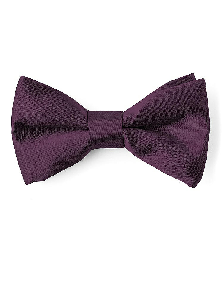 Front View - Aubergine Matte Satin Boy's Clip Bow Tie by After Six