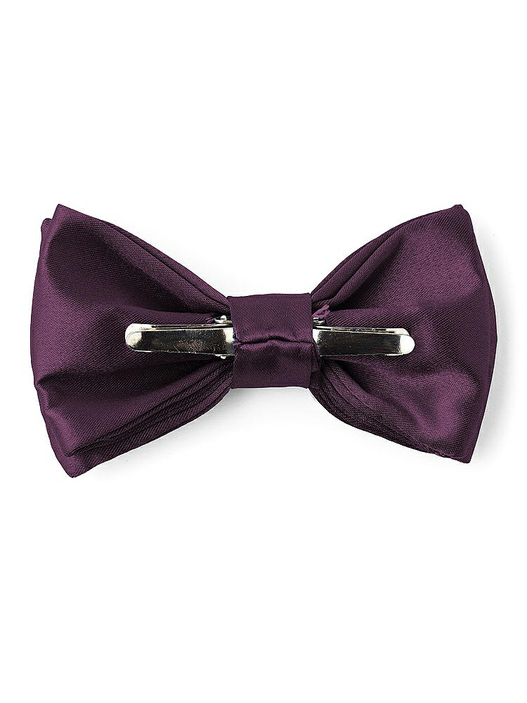 Back View - Aubergine Matte Satin Boy's Clip Bow Tie by After Six