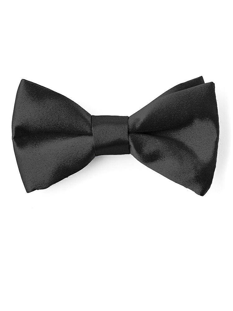 Front View - Black Matte Satin Boy's Clip Bow Tie by After Six