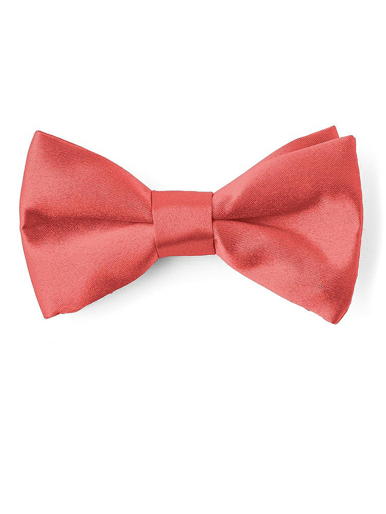 Front View - Perfect Coral Matte Satin Boy's Clip Bow Tie by After Six