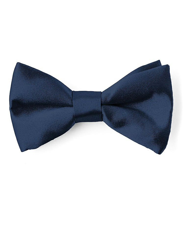 Front View - Midnight Navy Matte Satin Boy's Clip Bow Tie by After Six
