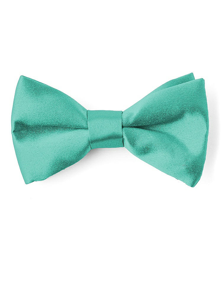 Front View - Pantone Turquoise Matte Satin Boy's Clip Bow Tie by After Six