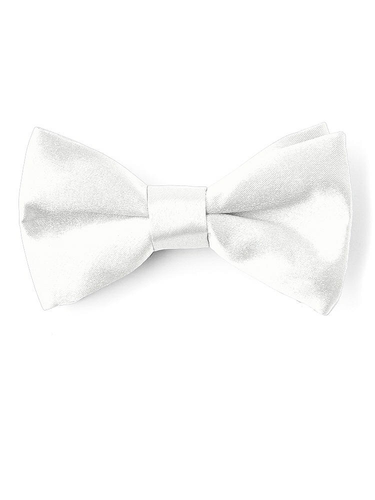 Front View - White Matte Satin Boy's Clip Bow Tie by After Six