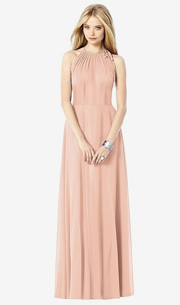 Front View - Pale Peach After Six Bridesmaid Dress 6704