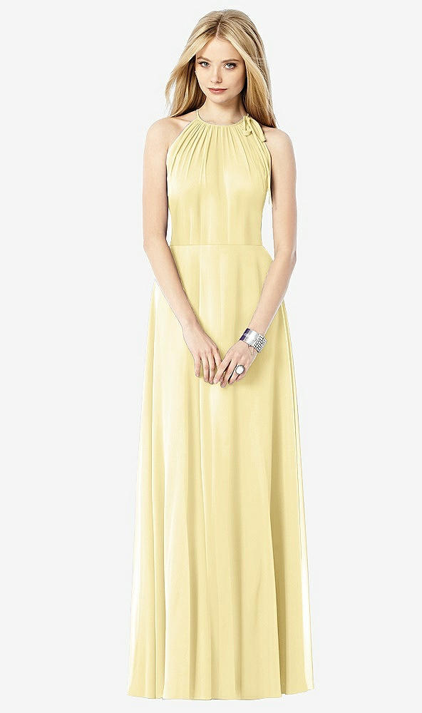 Front View - Pale Yellow After Six Bridesmaid Dress 6704