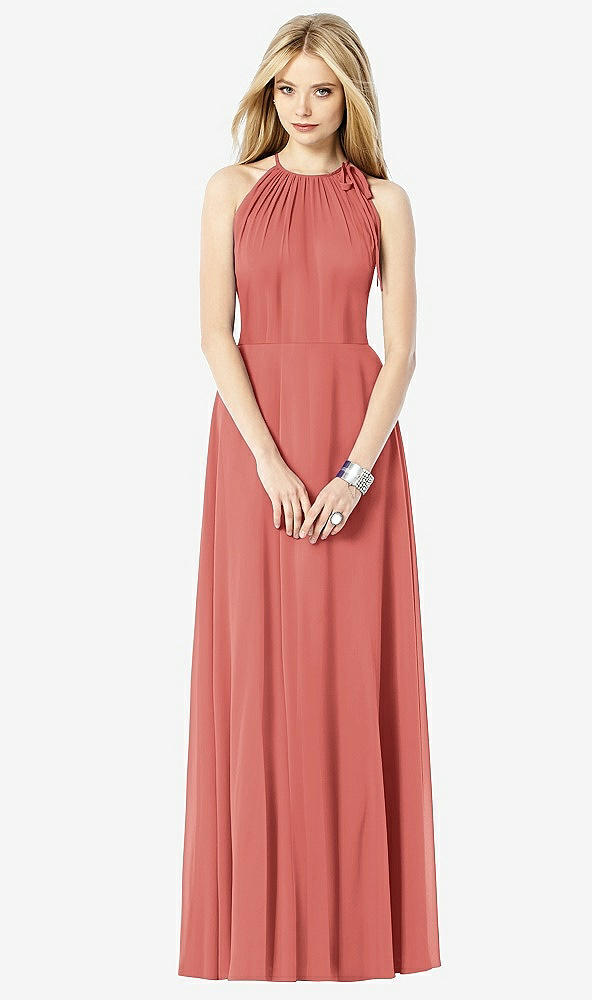 Front View - Coral Pink After Six Bridesmaid Dress 6704