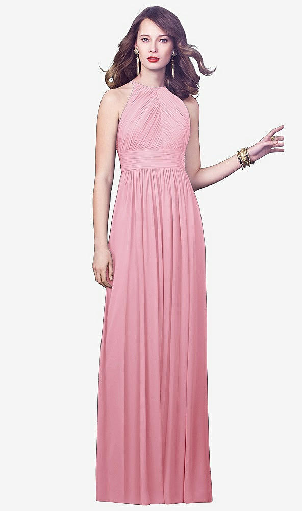 Front View - Peony Pink Dessy Collection Style 2918
