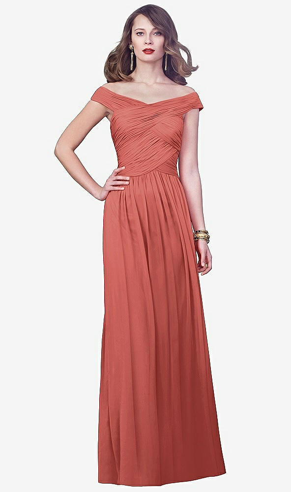 Front View - Coral Pink Dessy Collection Style 2919
