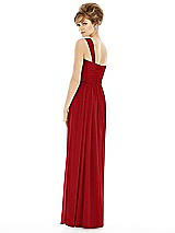 Rear View Thumbnail - Garnet One Shoulder Assymetrical Draped Bodice Dress