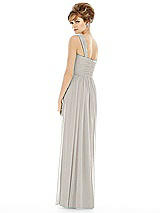 Rear View Thumbnail - Oyster One Shoulder Assymetrical Draped Bodice Dress