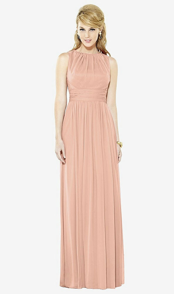 Front View - Pale Peach After Six Bridesmaid Dress 6709