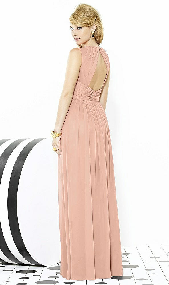 Back View - Pale Peach After Six Bridesmaid Dress 6709