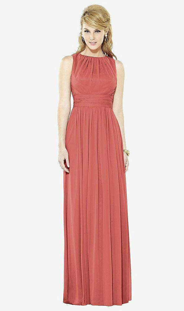 Front View - Coral Pink After Six Bridesmaid Dress 6709