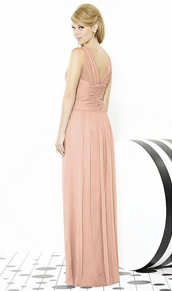 Back View - Pale Peach After Six Bridesmaid Dress 6711