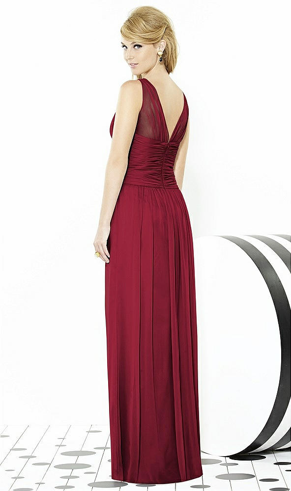 Back View - Burgundy After Six Bridesmaid Dress 6711