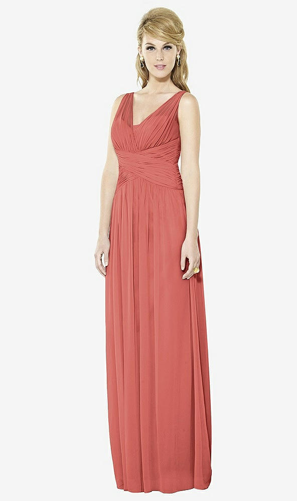 Front View - Coral Pink After Six Bridesmaid Dress 6711