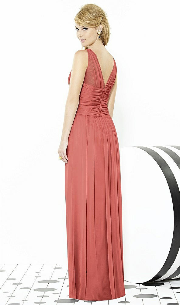 Back View - Coral Pink After Six Bridesmaid Dress 6711