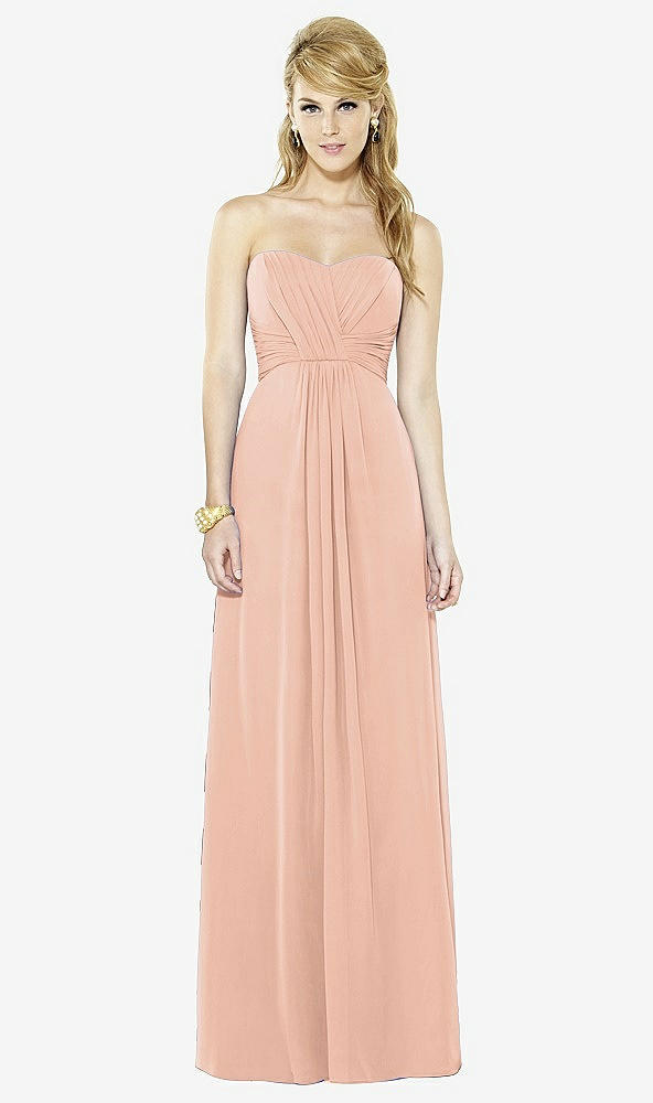 Front View - Pale Peach After Six Bridesmaid Dress 6713