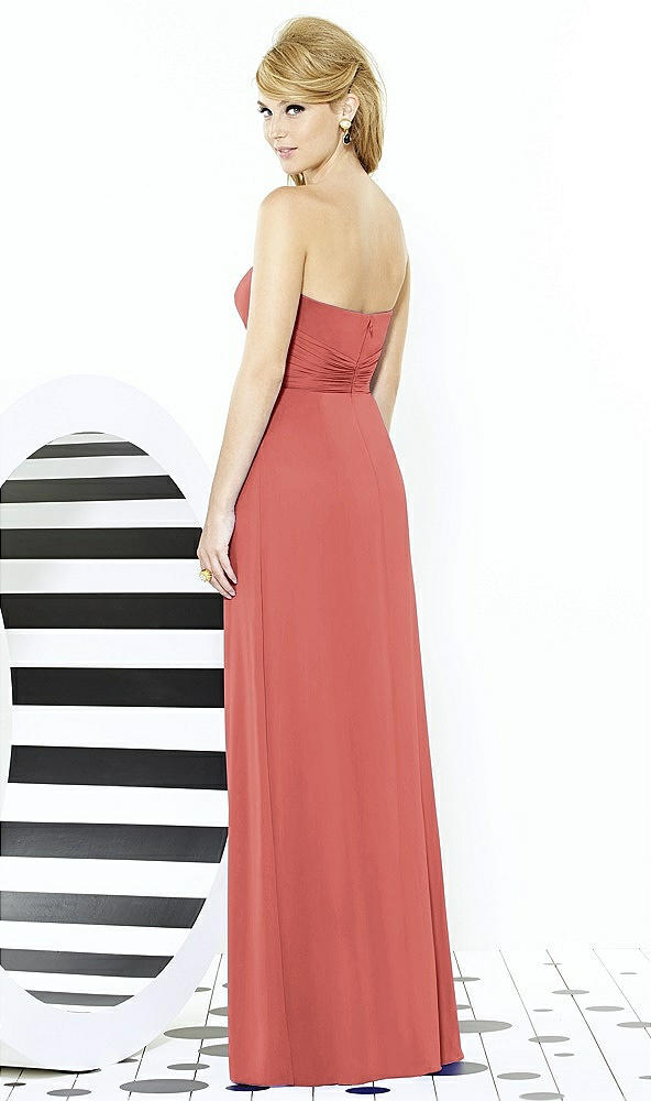 Back View - Coral Pink After Six Bridesmaid Dress 6713