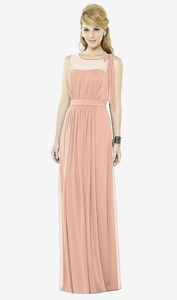 Front View - Pale Peach After Six Bridesmaid Dress 6714