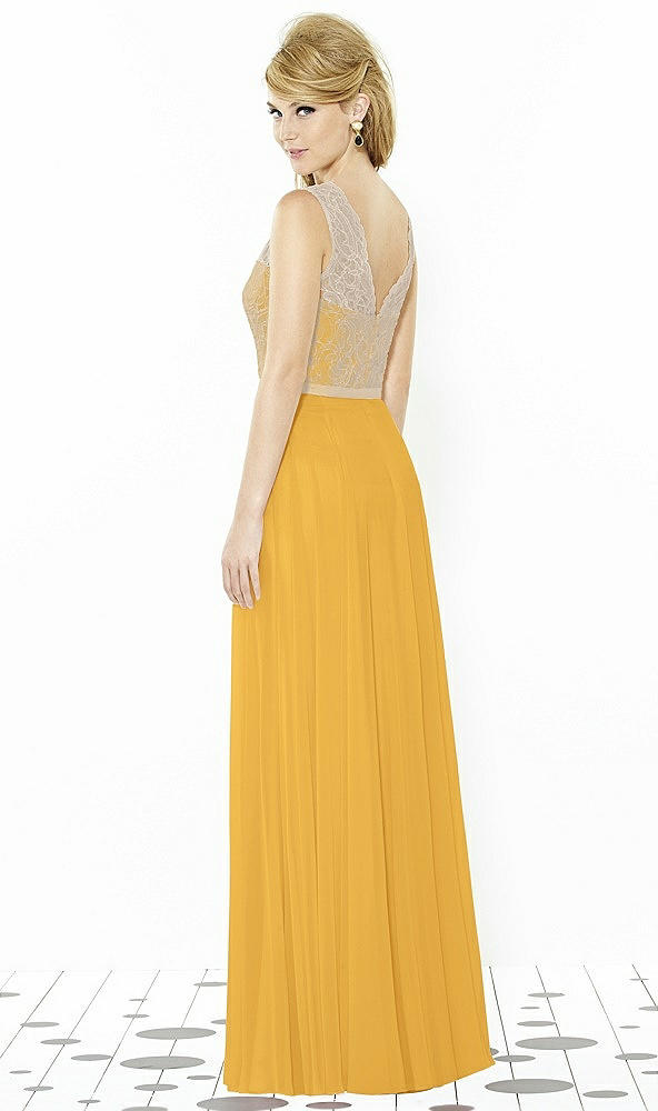 Back View - NYC Yellow & Cameo After Six Bridesmaid Dress 6715