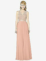 Front View Thumbnail - Pale Peach & Cameo After Six Bridesmaid Dress 6715