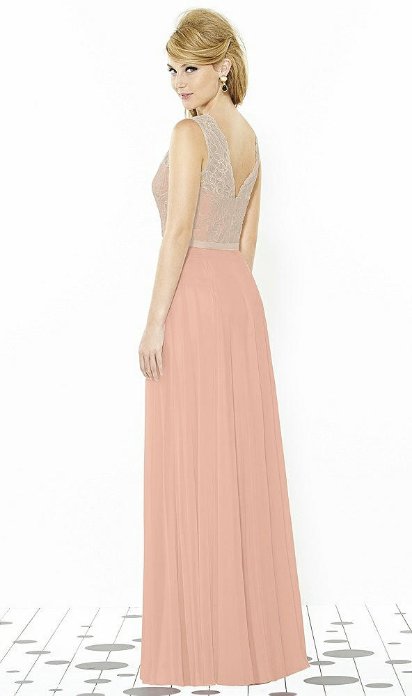 Back View - Pale Peach & Cameo After Six Bridesmaid Dress 6715