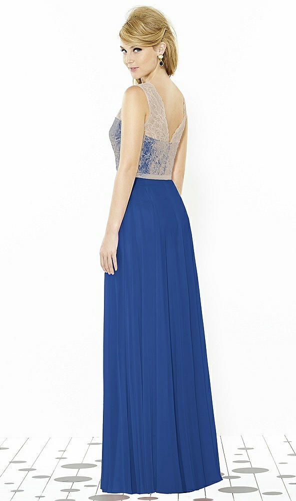 Back View - Classic Blue & Cameo After Six Bridesmaid Dress 6715