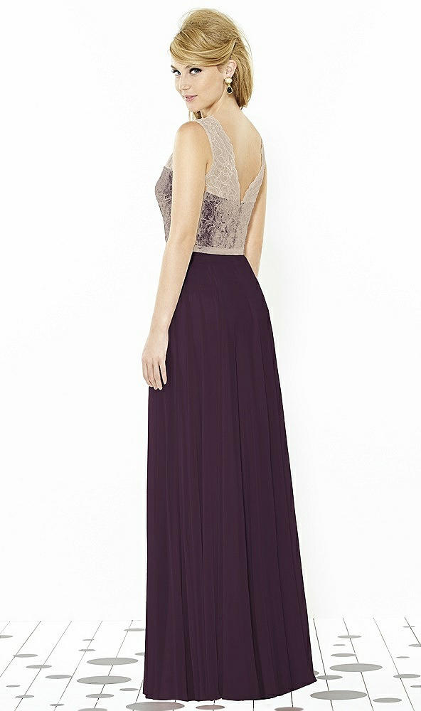 Back View - Aubergine & Cameo After Six Bridesmaid Dress 6715